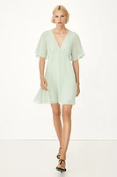 V-Neck Chiffon Dress