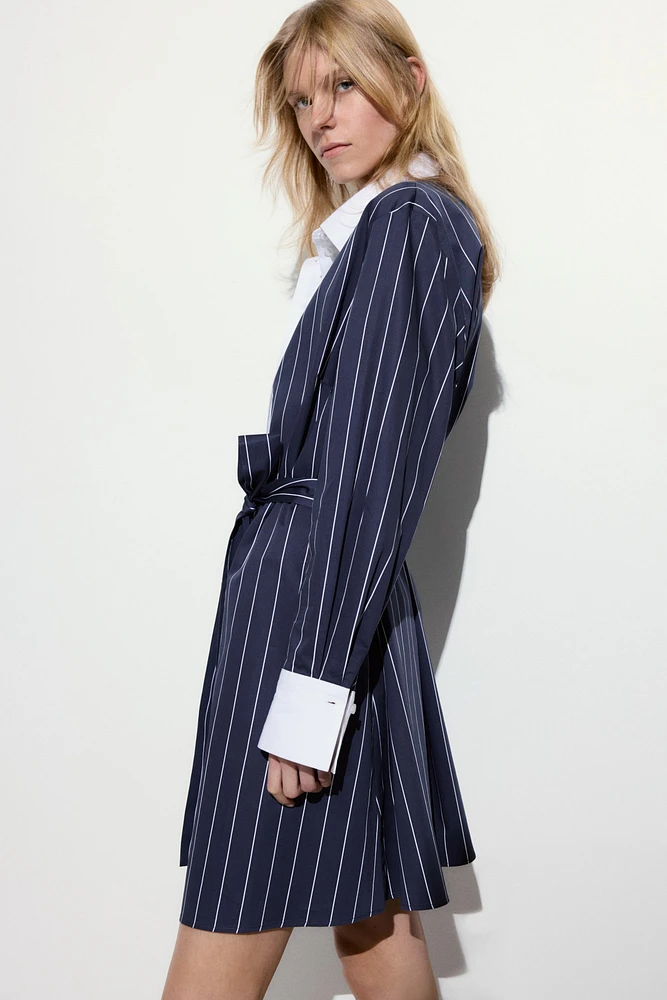 Tie-Belt Shirt Dress