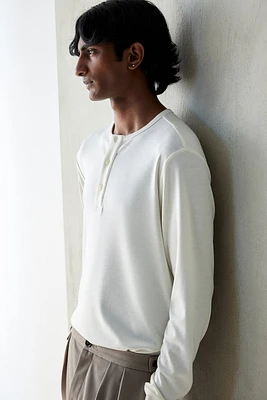 Ribbed Henley Shirt