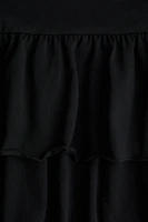 Foldover-Waist Tiered Skirt