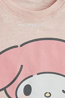 Print-motif cotton T-shirt