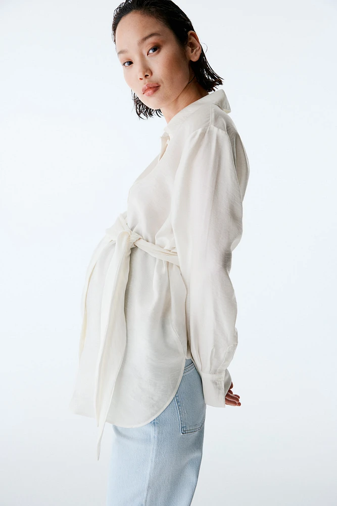 MAMA Before & After Tie-Detail Shirt