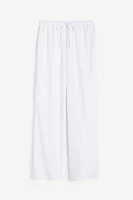 Wide-leg Linen-blend Pants