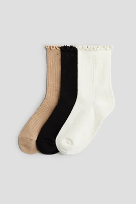 3-pack Socks with Overlocked Trim