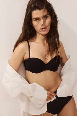Padded Microfiber Balconette Bra