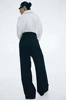 Wide-Leg Linen-Blend Pants