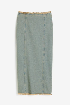 Raw-edged Denim Skirt