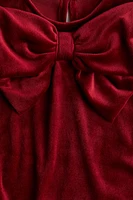 Bow-Detail Velour Dress