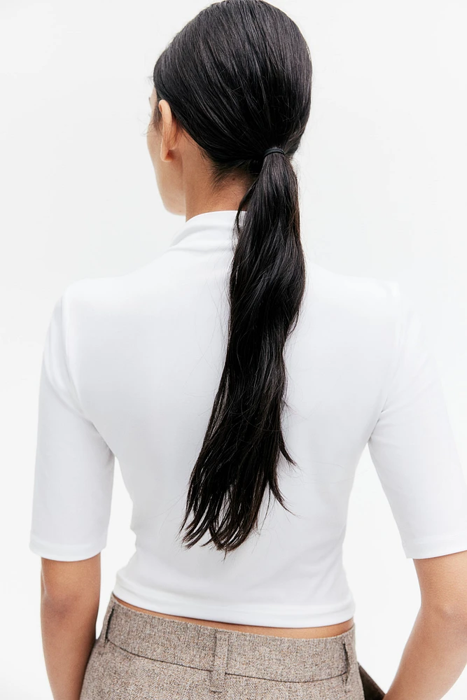 Microfiber Mock Turtleneck Top