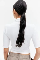 Microfiber Mock Turtleneck Top