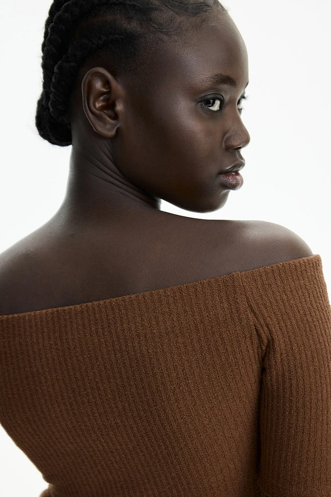 Rib-Knit Off-the-Shoulder Top