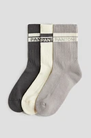 3-pack Text-Motif Socks