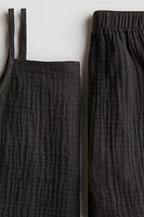 2-Piece Cotton Strappy Top and Shorts Set