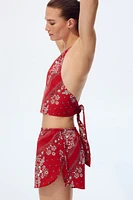 Tie-Detail Beach Shorts