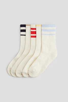 Lot de 5 paires chaussettes côtelées