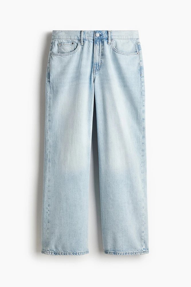 Jean droit taille basse ample