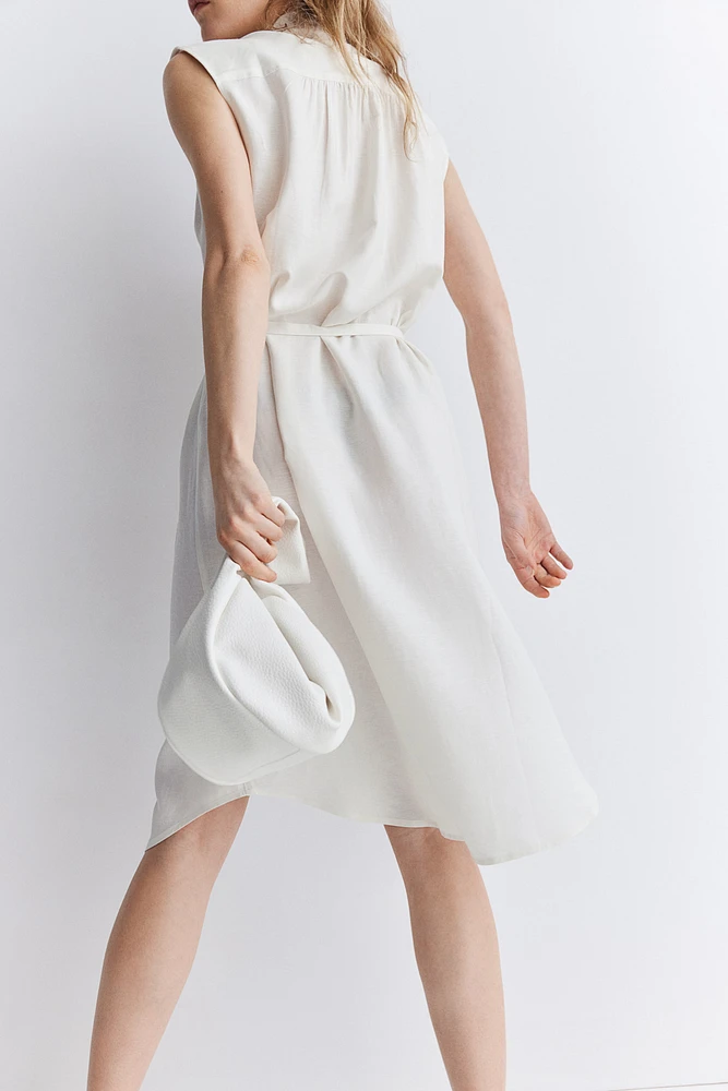 Linen-blend Shirt Dress