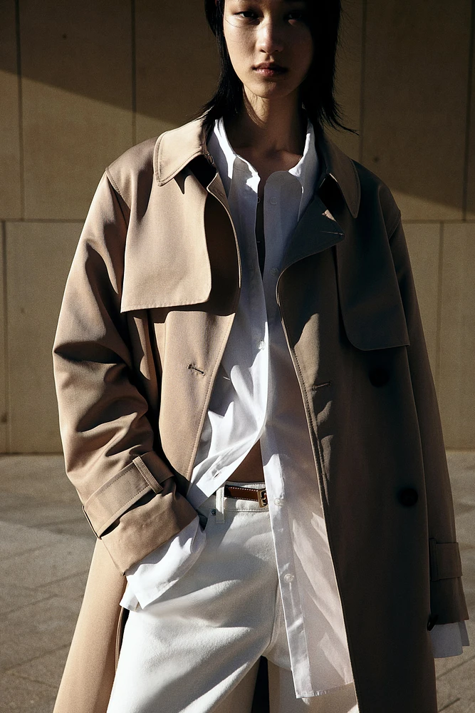 Double-breasted Twill Trench Coat