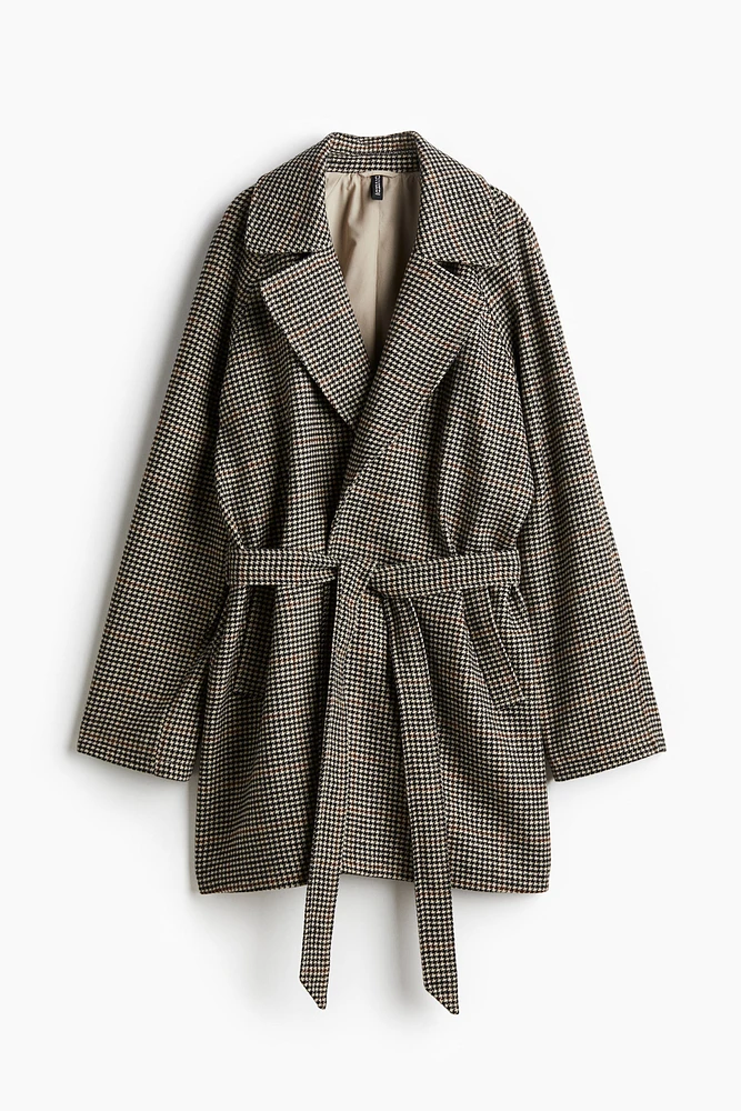 Tie-Belt Felted Coat