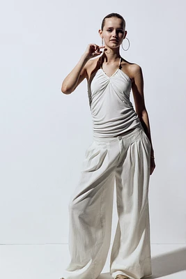 Linen-blend Dress Pants