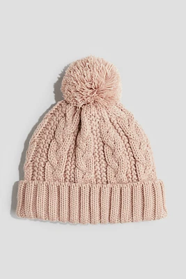 Lined Cable-Knit Beanie