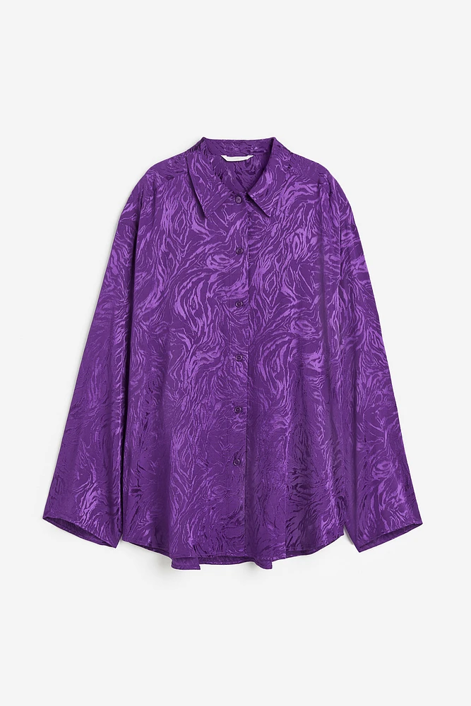 Oversized Jacquard-weave Shirt