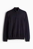 Slim Fit Half-Zip Fine-Knit Sweater