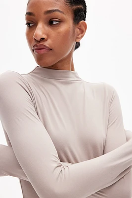Mock Turtleneck Thong Bodysuit