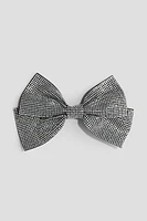 Rhinestone-Embellished Bow Hair Clip