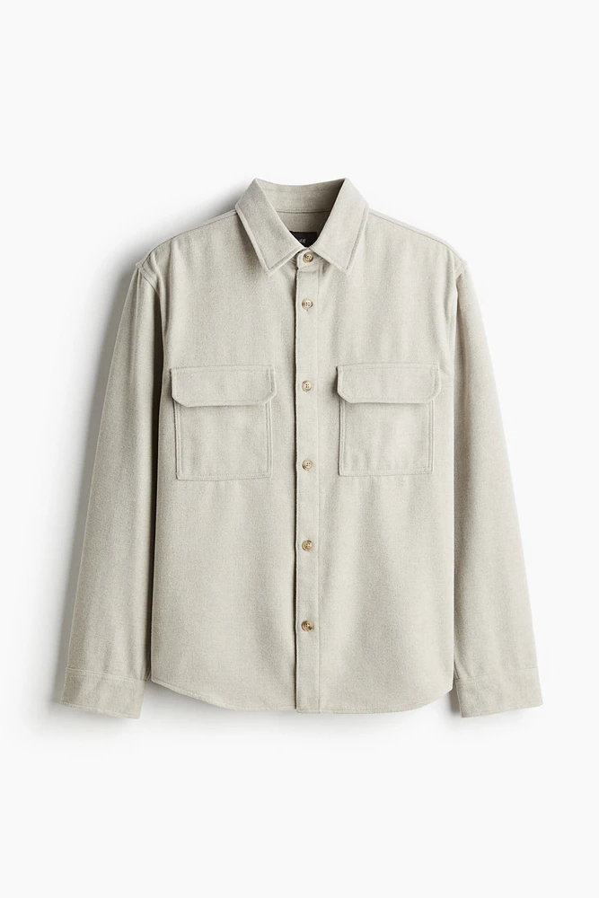Regular Fit Felted Overshirt