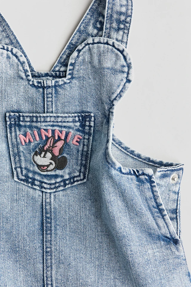 h and m overall dress Girls - Denim Blue/Floral Cotton Denim Overall Dress - Size: 7-8Y