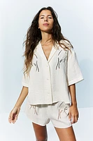 Eyelet Embroidered Beach Shirt