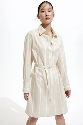 Linen-Blend Shirt Dress