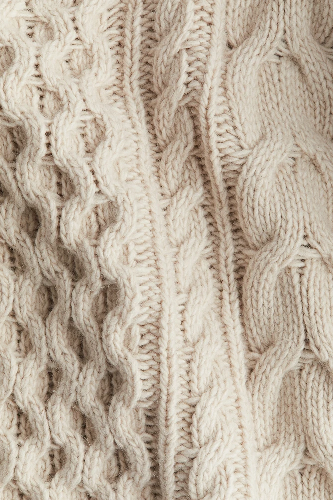 Wool-Blend Cable-Knit Sweater