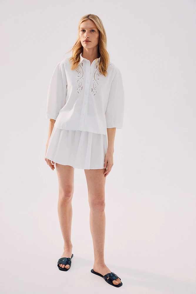 Blouse with Eyelet Embroidery