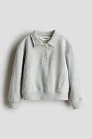 Cotton Sweatshirt Polo Shirt