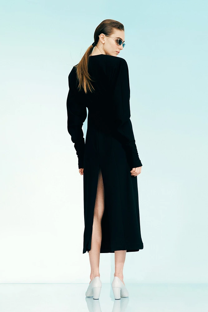 Batwing-Sleeved Sweatshirt Dress