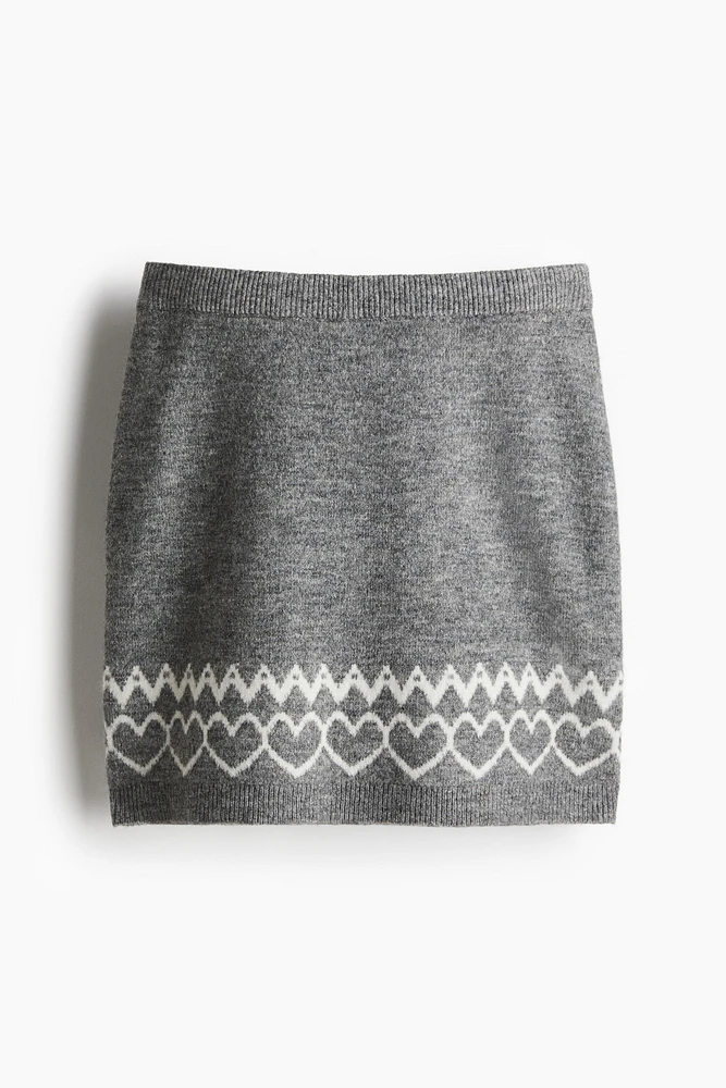 Jacquard-Knit Mini Skirt