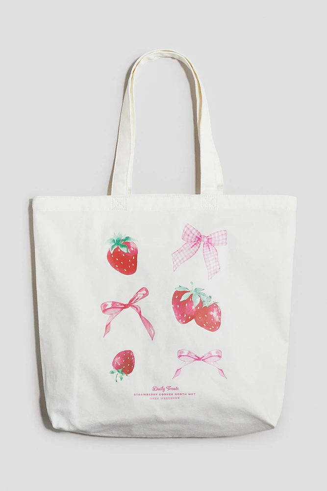 Printed Canvas Tote Bag