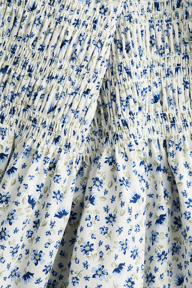 Robe smockée en popeline
