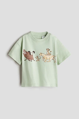 Cotton T-Shirt with Printed Motif