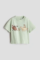 Cotton T-Shirt with Printed Motif