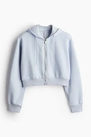 Short Hooded Sweatshirt Jacket