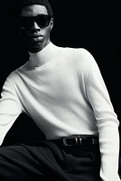 Slim Fit Shimmery Mock Turtleneck Sweater