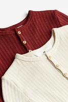 2-pack Ribbed Henley Shirts