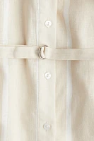 Linen-Blend Shirt Dress