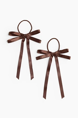 2-pack Bow-detail Hair Elastics