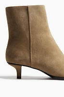 Pointed Suede Ankle Boots