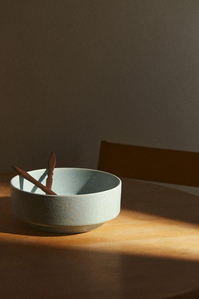 Reactive-glaze Stoneware Serving Bowl