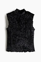 Crushed velour vest top